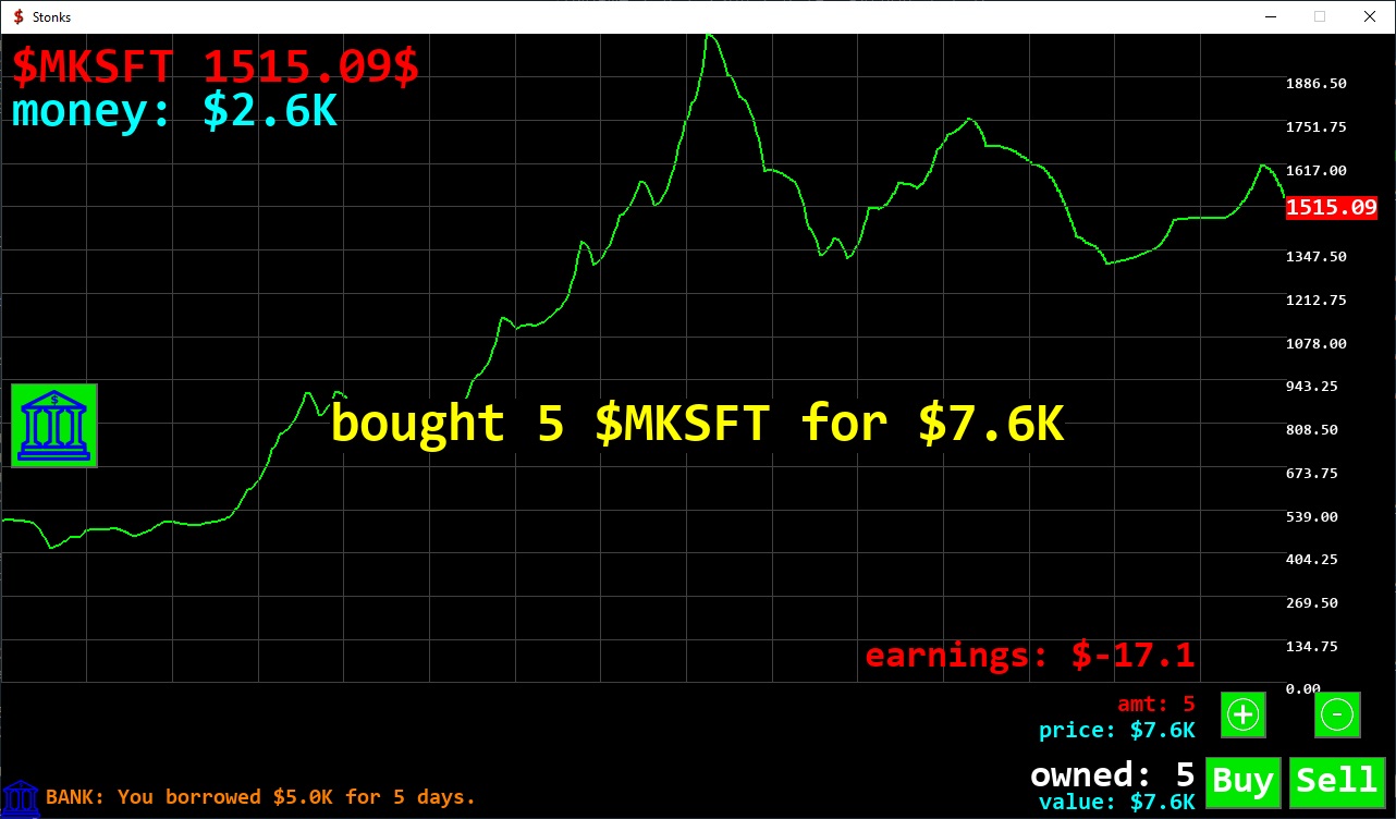 $STONKS simulator screenshot